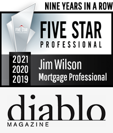 Diablo Magazine 2018, 2017, 2016, 2015, 2014, 2013 & 2012 Five Star Mortgage Professional Award